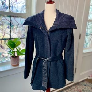 Cole Haan Women’s Wool Cashmere Jacket with Lambskin Tie size 6